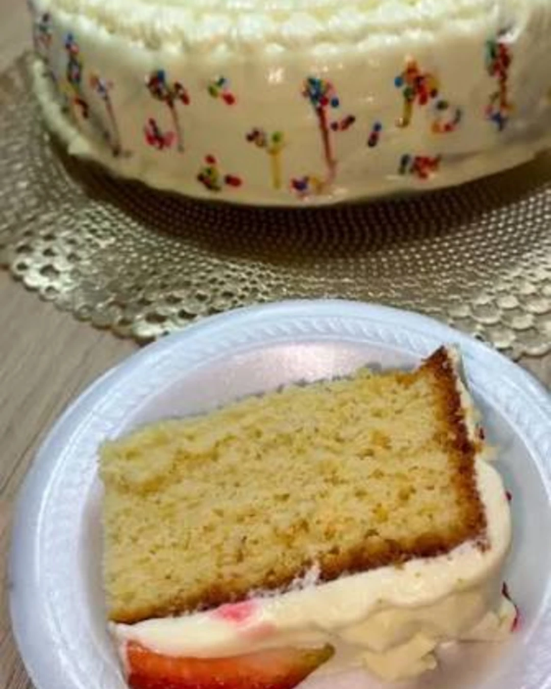 Torta de fresas, foto original de celular