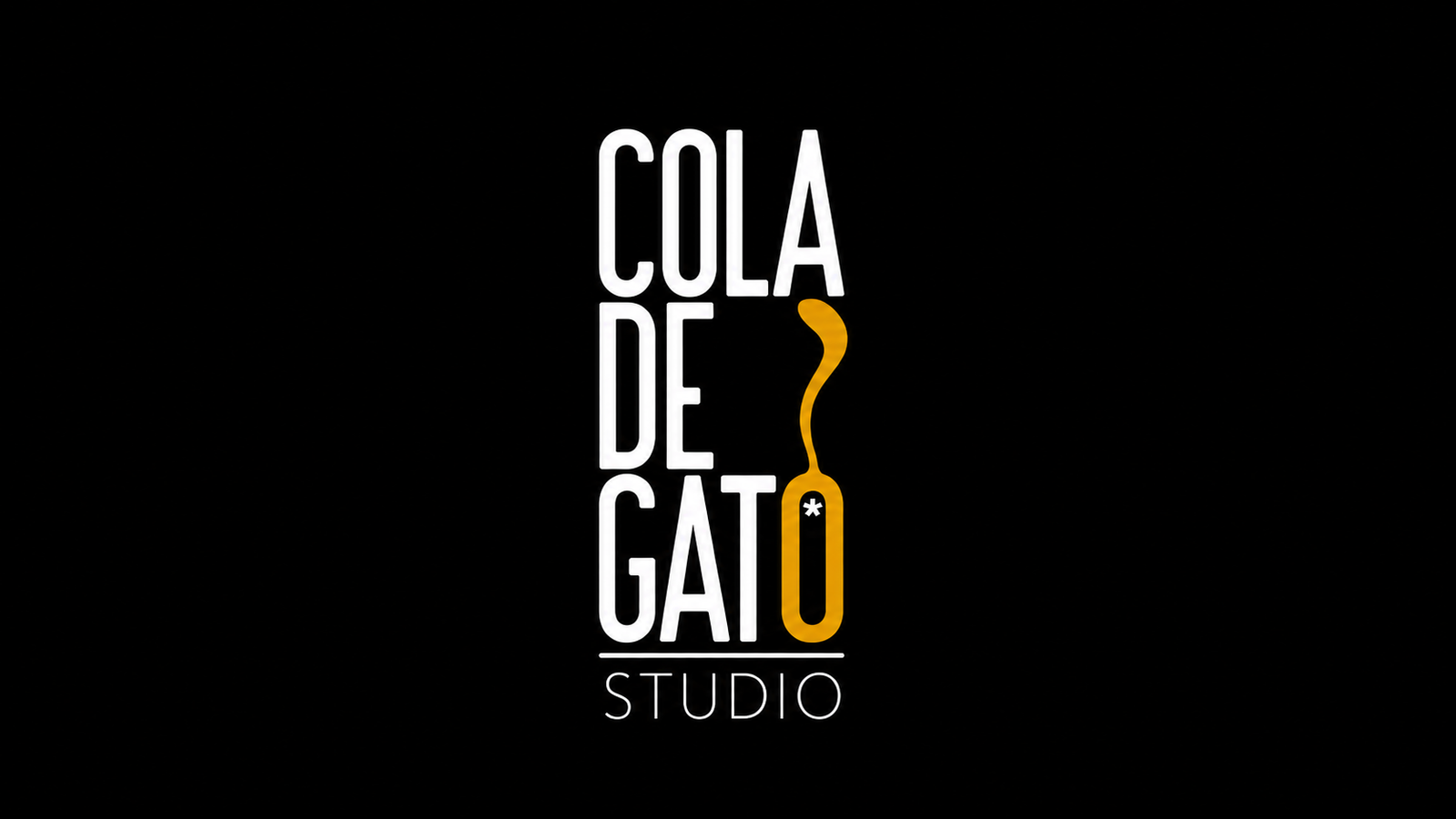 Cola de Gato Studio — logo blanco y dorado